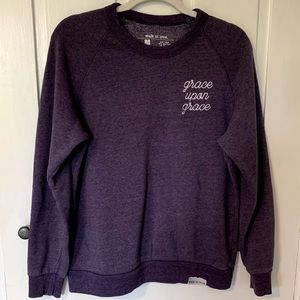 Women purple “Grace upon Grace” sweatshirt medium